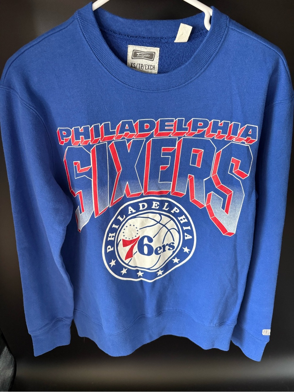 Tailgate Royal Blue Philadelphia Sixers Graphic Crewneck Sweatshirt